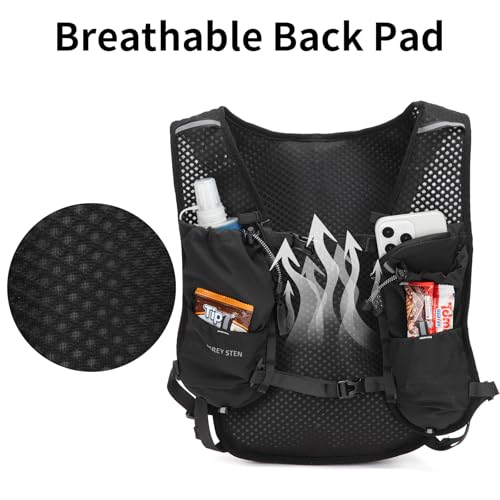 Carey Sten Lightweight Hydration Backpack Running Vest with 1.5L Water Bag - color: Black