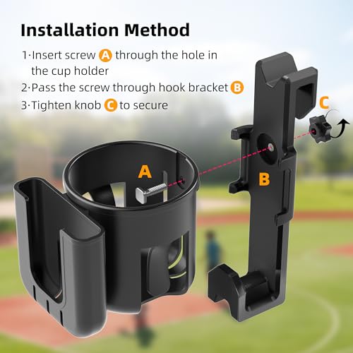 ELETIUO 3-in-1 Pickleball Fence Hook for Court,Sport Court Heavy Duty Hook Hanger with Cup Holder & Phone Holder,Tool-Free Clip-On for Pickleball Paddles,Bags,Water Bottles, Tennis & Baseball Gear