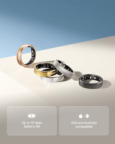 RingConn Gen 3 Smart Ring - Vascular Trends(Size 14, Matte Black) - color: Matte Black, size: 14