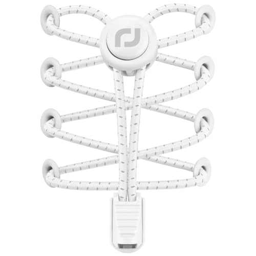 RJ-Sport Tieless Elastic Shoe Laces for Adults and Kids - color: Number 004 - White Reflective
