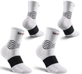 NEENCA Professional Compression Socks for Women Men Circulation, 20-30 mmHg - color: White - 2 Pairs, size: Medium