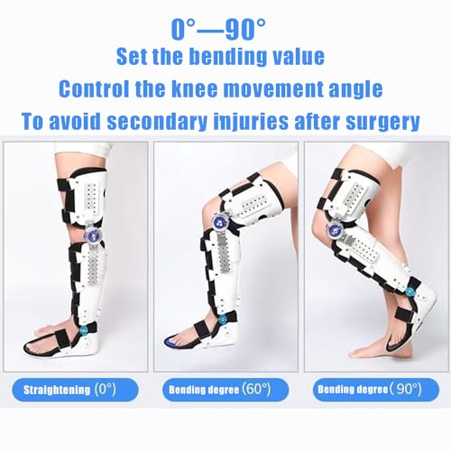 Knee Brace for Post-Op Immobilization & Stabilization, Adjustable Collateral Bars, Widely Used in US Hospitals, Mid-Range ALL (Left feet+knee brace)
