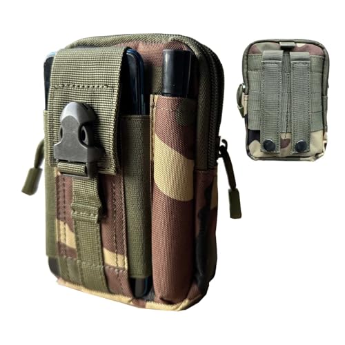 Tactical Molle Pouch, Universal EDC Waist Bag Pouches, Outdoor Belt Bags Gear Tool Gadget Pocket with Cell Phone Holster (Jungle Camo) - color: Camo Green