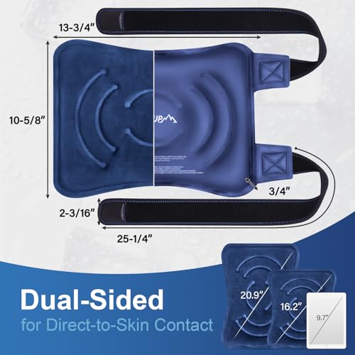APEXUP Ice Pack for Knee Pain Relief, Large Reusable Wrap After Surgery, Flexible Gel Cold Pack for Injuries, Pain Relief for Back, Shoulder, Elbow, Ankle and Leg (Navy Blue, L, 2PK) - size: Large-2PK, style: Navy Blue