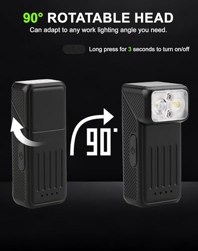 Rechargeable Running Flashlight, 500LM Super Bright COB Running Light, 10/4 Lighting Modes, Magnetic Back Clip & Wrist Wearable, 90°/120° Adjustable, IP54/IPX5 Waterproof, for Runners, Camping,