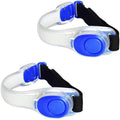 Premium LED Light Up Armband, Reflective Adjustable Wearable Silicone Running Belt Strap/Waterproof Glow in The Dark for Running Jogging Walking Cycling Concert Camping Outdoor Sports - color: Blue - 2 Packs