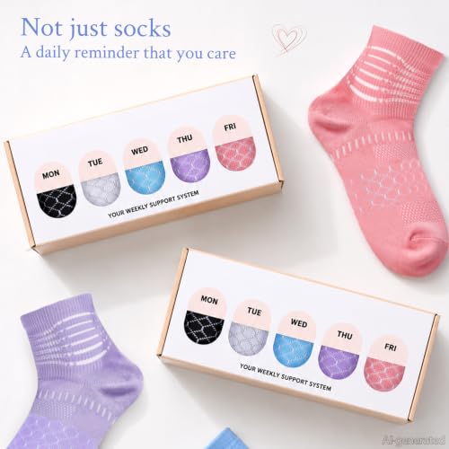 IRAMY Ankle Compression Socks Women Men Plantar Fasciitis Relief 3/5 Pairs - color: Macaron Mix(5 Pairs), size: Medium
