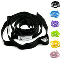 Stretching Strap Yoga Strap with Loops for Physical Therapy, Non-Elastic - color: Black