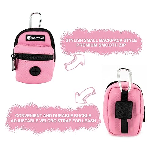 Dog Treat Pouch Dog Poop Bag Holder for Leashes, Pets Snack Container With Inner Small Bag, Puppy Supplies Perfect for Training and Walking - color: Pink 2