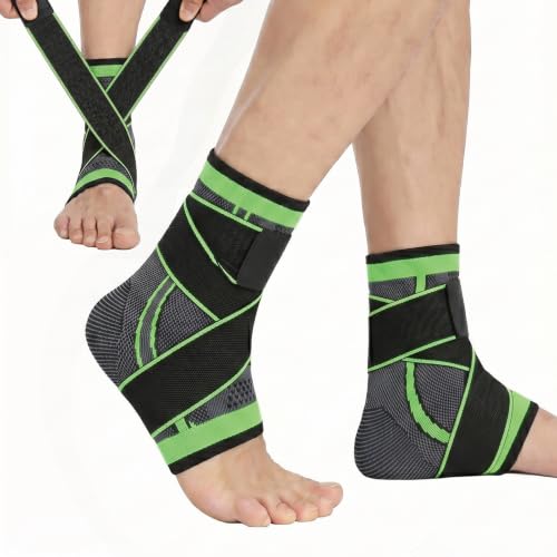 Strassburg Sock Plantar Fasciitis Socks for Sprained Ankle Support, Compression Socks with Adjustable Strap for Plantar Fasciitis Relief, Ankle Brace Sleeve Achilles Tendonitis Pain Relief(Green-M) - color: Green