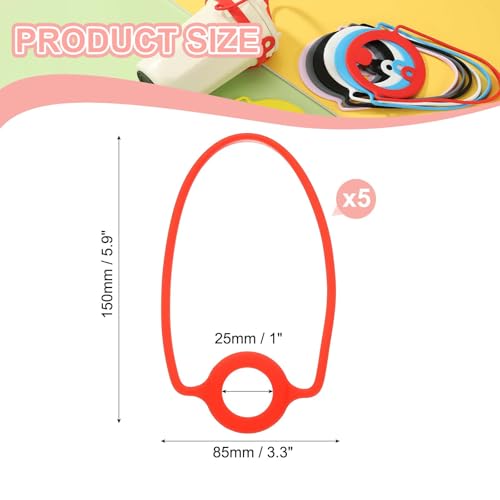 PATIKIL Silicone Water Bottle Lanyard, Reusable Tumbler Strap Water Bottle Handle Holder with Strap for Beverage Carry Traveling Take Out - color: Red