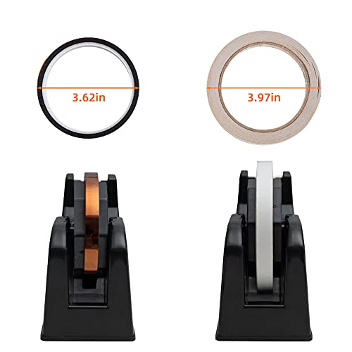 Desktop Tape Dispenser Adhesive Roll Holder (Fits 1" & 3" Core) with Weighted Nonskid Base Black - color: Black