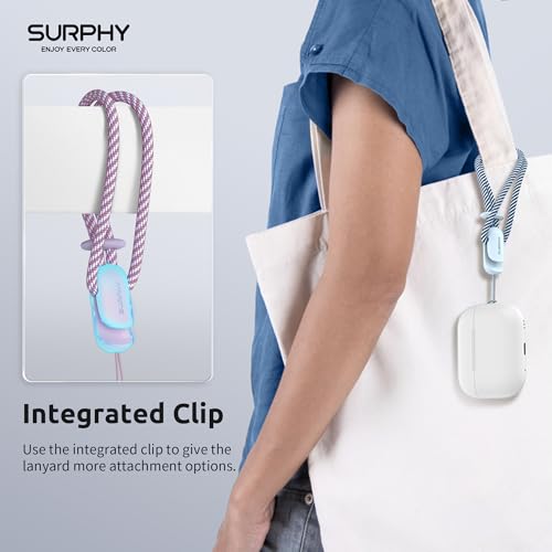 SURPHY 2 Pack Phone Lanyard, Phone Wrist Strap for Case, Camera Wrist Strap - color: Lilac & Cloud Blue
