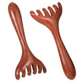 2 PCS Wooden Massage Comb 6 Claws, Wooden Head Foot Massager Scalp, Wood Therapy Massage Tools for Head, Back, Legs, Feet, Wood Scalp Massager for Father's Day and Mother's Day Gifts