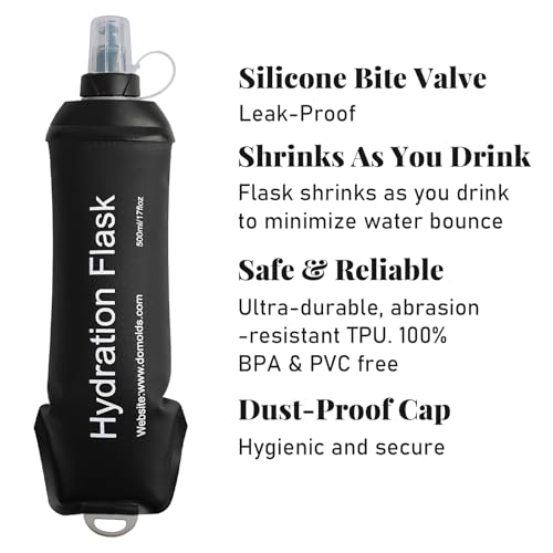 2x Soft Flask 500ml Foldable Hydration Flask Reusable