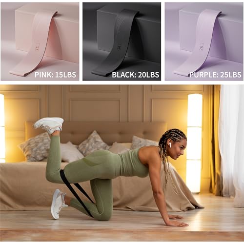 Fabric Resistance Band with Handles Non-Slip Foot Pedal Puller for Women 120lb Full-Body Fitness Band for Strength Muscle Training Workout Equipment for Chest Glutes Leg Arm Core Wrist Ankle