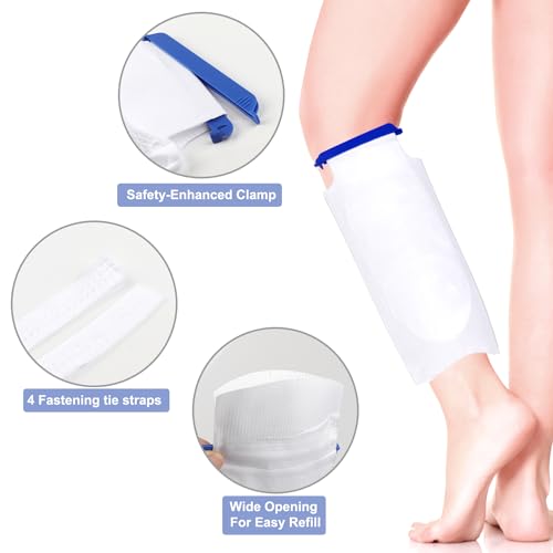 5 Pack Refillable Ice Bags with Clamp Closure 6-1/2 x 14 Reusable Medical ice Packs for Injuries Easy Filling Hospital Icepack with Soft Outer Covering with Leak Proof Closure, Super Soft Inner Layer - size: 5 Pack