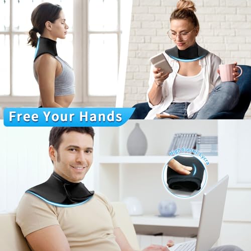Neck Ice Pack Wrap Reusable Gel Ice Packs for Cervical Injuries Pain Relief - style: Neck-Black