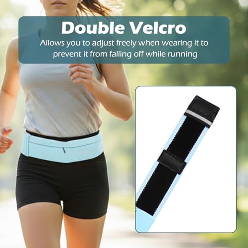 Slim Running Belt for Men and Women, Running Waist Pack - color: Cyan-medium