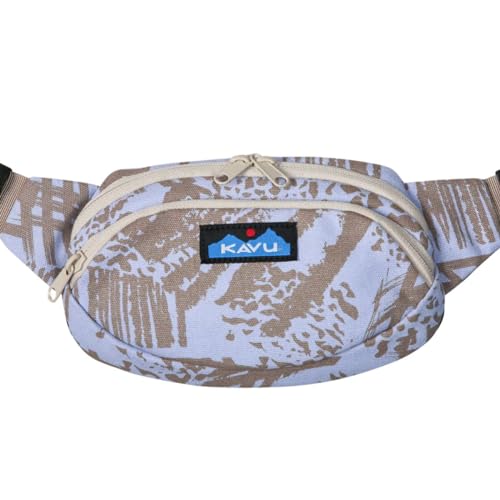 KAVU Canvas Spectator Belt Bag, Cotton Fanny Pack for Travel - color: Beach Doodle