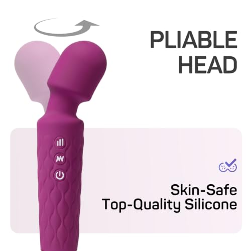 Personal Massager - 4H Max Runtime & Ultra-Quiet - Waterproof - 20 Modes 8 Speeds for Deep Tissue Back Massage, Post-Workout Recovery and Neck Muscle Relaxation(Liverpurple) - color: Liverpurple