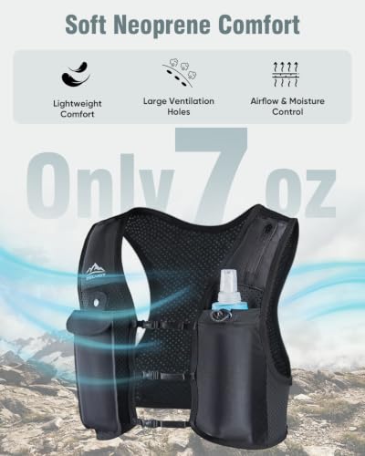 Zelvot Running Vest for Women Men, Touchscreen Phone Pocket - color: Black, size: X-Small-Small