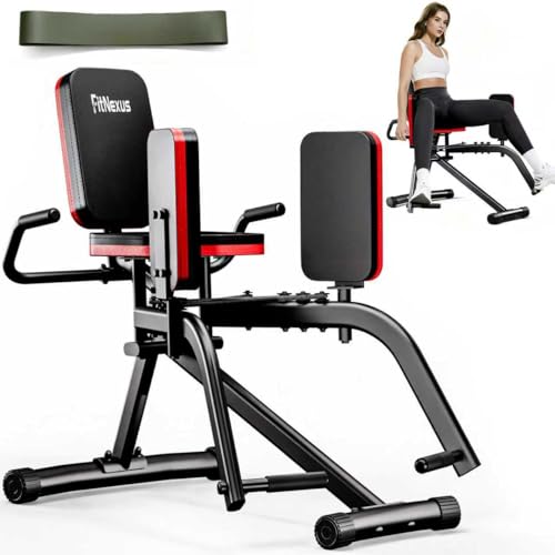 Hip Abductor Machine for Women/Men, Compact Glute Machine & Leg Exercise Equipment with Resistance Band, 6-Level Adjustable Booty Builder for Home Gym, Ultra Quiet, 360° Adjustable Leg Pads
