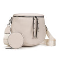 Montana West Crossbody Bag for Women, Vegan Leather Bum Bag with Coin Purse - color: Beige