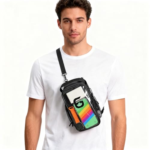 Magnetic Gym Bag for Men & Women - Compact Crossbody Workout Golf Bag with Magnetic Pouch and Touchscreen | Lightweight Small Gym Bag for Fitness, Golf, Travel | Water-Resistant & Durable Design - color: Gym Black