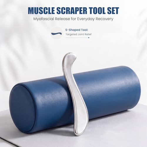 Muscle Scraper Tools, Stainless Steel Guasha Tool for Body, Scraping Tool Physical Therapy, Myofascial Release Tool, Massage Tools for Deep Tissue - size: S-Shape
