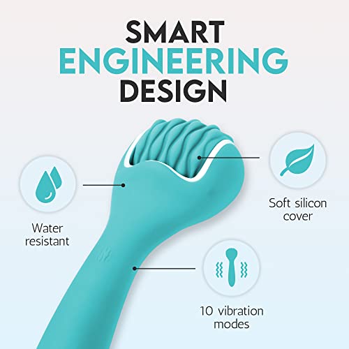 ScarRoller Scar Tissue Massager for Post-Surgery Recovery, Silicone Ice Massage for Post-Surgery Incision & Swelling, Vibrating Joint Roller for Improved Range of Motion Designed by Physical Therapist - color: Teal
