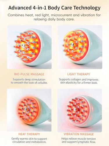 Lymphatic Drainage Massager for Body & Legs – Electric Handheld Body Massager with 12 Levels & Multi-Mode Massage, Helps Support Circulation, Smooth the Look of Cellulite & Relax Muscles