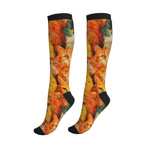 Compression Socks Knee High Circulation Support Socks For Women Men Athletic Running Work Hiking Cycling Travel - color: Animal