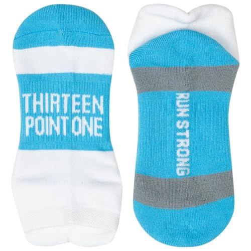 Gone For a Run Motivational Ankle Running Socks - Affirmation Runners Gifts - color: 13.1 (Baby Blue)