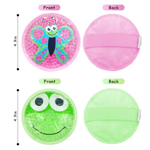 Ice Packs for Injuries Reusable 2 Packs Cold or Warm Compress - style: Frog+Butterfly