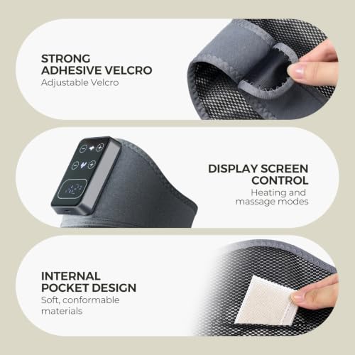 2-in-1 Shoulder knee Massager Pad for Pain Relief, 5 Heating & 3 Vibration
