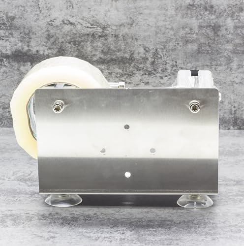 2 inches Desktop Table Top/Wall Mounted Tape and Label Dispenser, Large Desktop Tape Dispenser for 2'' Tape, Stainless Steel Frame with Sucktion Cup Sucker TTD-02