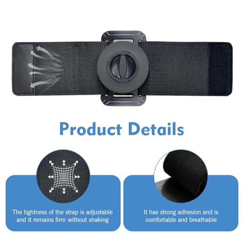 Magnetic Wristband Phone Holder for Running, Adjustable Suction Outdoor Sports Arm Strap, Hands-free Navigation Armband Mount, Phone Carrier for Biking Walking Jogging Hiking (Black)