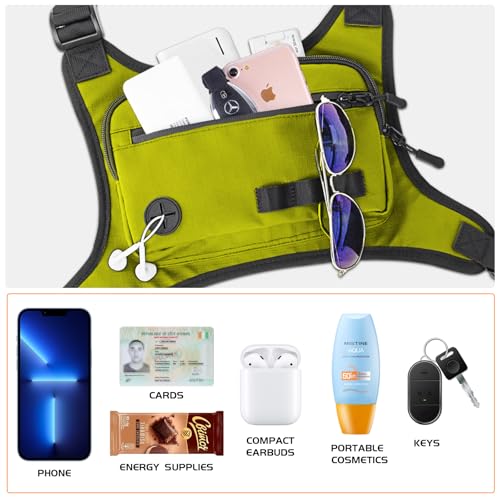 KINGSLONG Running Vest, Chest Bag for Men, Chest Pack, Hiking (F-Yellow) - color: F-Yellow