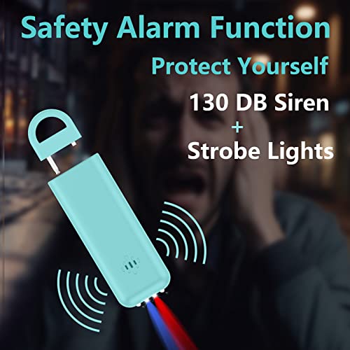 3-in-1 Personal Safety Alarm with Apple Find My - 130dB Emergency Siren, LED Strobe Flashlight, GPS Tracker Keychain for Women, Kids, Seniors - Real-Time Location, Anti-Loss, iOS Only - color: Aqua