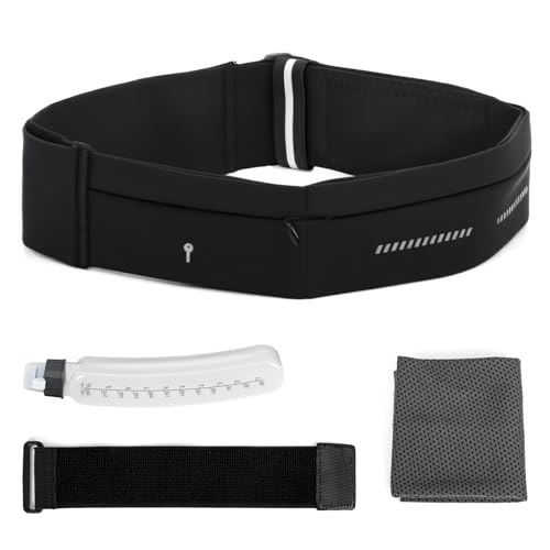 Slim Running Belt for Men and Women, Running Waist Pack - color: Black-medium