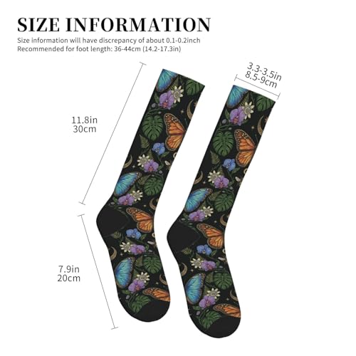 Witchy Moth Compression Socks For Women Men - color: Butterfly Moon