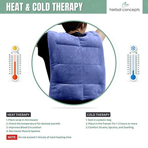 Herbal Concepts Aromatherapy Vest Shaped Microwaveable Wrap Made of Organic Flaxseed, Peppermint, & Lemon Grass for Back | Back Pack Relieves Stress & Pain | Available in Charcoal (Olive) - color: Olive