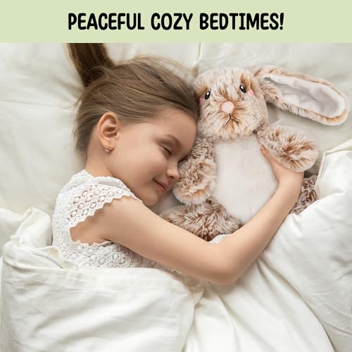 Bunny Microwavable & Weighted Stuffed Animals - 1.5 Lbs Unscented Heating Pad for Period Cramps Pain Relief and Anxiety, Cute Bunny Plush Toys Gifts for Women Girls Adults and Kids by Happy Fuel - color: Bunny