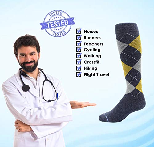 Dr. Motion 4 Pairs Compression Socks for Men, Knee High - color: Mcomp-sl12