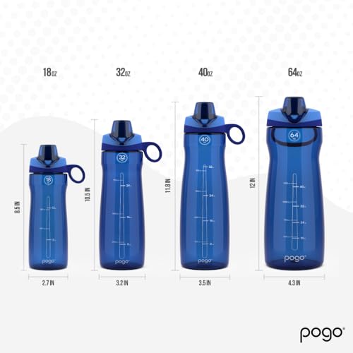 Pogo BPA-Free Tritan Plastic Water Bottle with Chug Lid, 18 Oz, Blue - color: Blue, size: 18 Ounces
