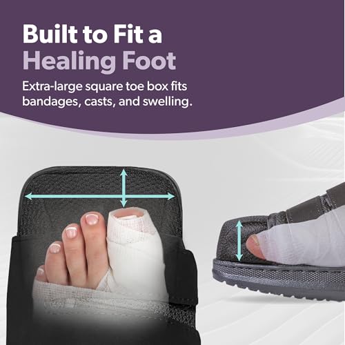 BraceAbility Closed Toe Medical Walking Shoe - Lightweight Broken Toe Cast Boot, Fractured Foot Brace for Metatarsal Stress Fracture, Post-op Bunion, Hammertoe Surgery Recovery - For Men or Women (M) - size: Medium (Women's 7-9.5 / Men's 6-8.5)