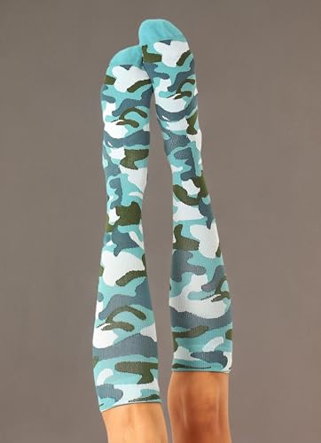 Living Royal Compression Socks - Graduated Compression 15-20mmHg, Padded Cushion Bottom Fun Socks, Moisture-Wicking - color: Camo