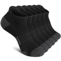 Felicigeely Athletic Running Ankle Socks Cushioned Low Cut Men Women 6 Pack - color: Black+grey Stripe, size: 12-14