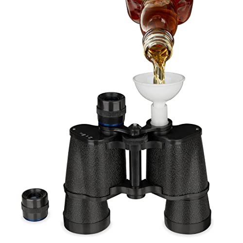 True Binocular Flask, Sneaky Flask, Hidden Alcohol Barware Accessory, Anything but a Cup, 16 oz capacity, Black